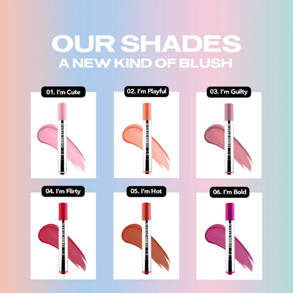 Sacheu Cheek STAY-N - All-Day Liquid Blush - Long-Lasting, Buildable, Ultra-Blendable Blush
