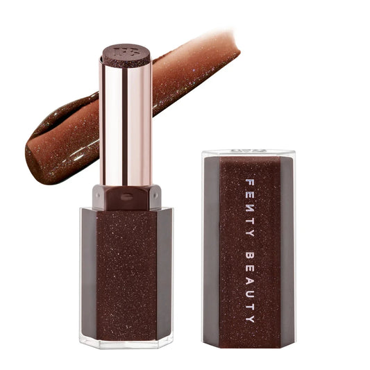 Fenty Beauty Gloss Bomb Stix High-Shine Gloss Stick — Hot Chocolit — Rich Brown Chocolate Shade — Glossy Lipstick