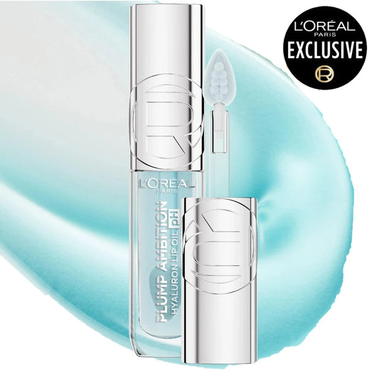 Plump Ambition Ph Hyaluron Lip Oil, Color Shifting Lip Tint with 24HR Hydration, Volumizing Shine and Lasting Color, L'Oreal Paris