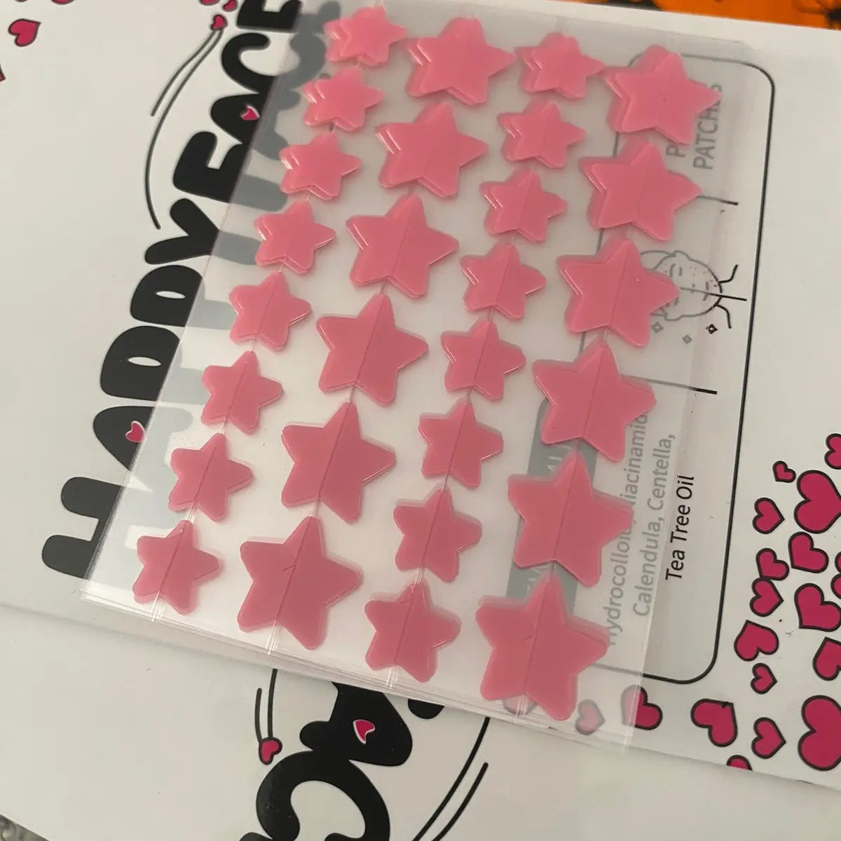 Pink Star Pimple Patches, Acne Spot Dots, 28 Count, Hydrocolloid, All Skin Types, Skincare, Skin Repair