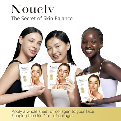24K Gold Bio Collagen Face Mask, Hydrating Bio Collagen Mask Overnight Collagen Mask Hydrating Collagen Real Deep Mask Skin (34G X4Ea)