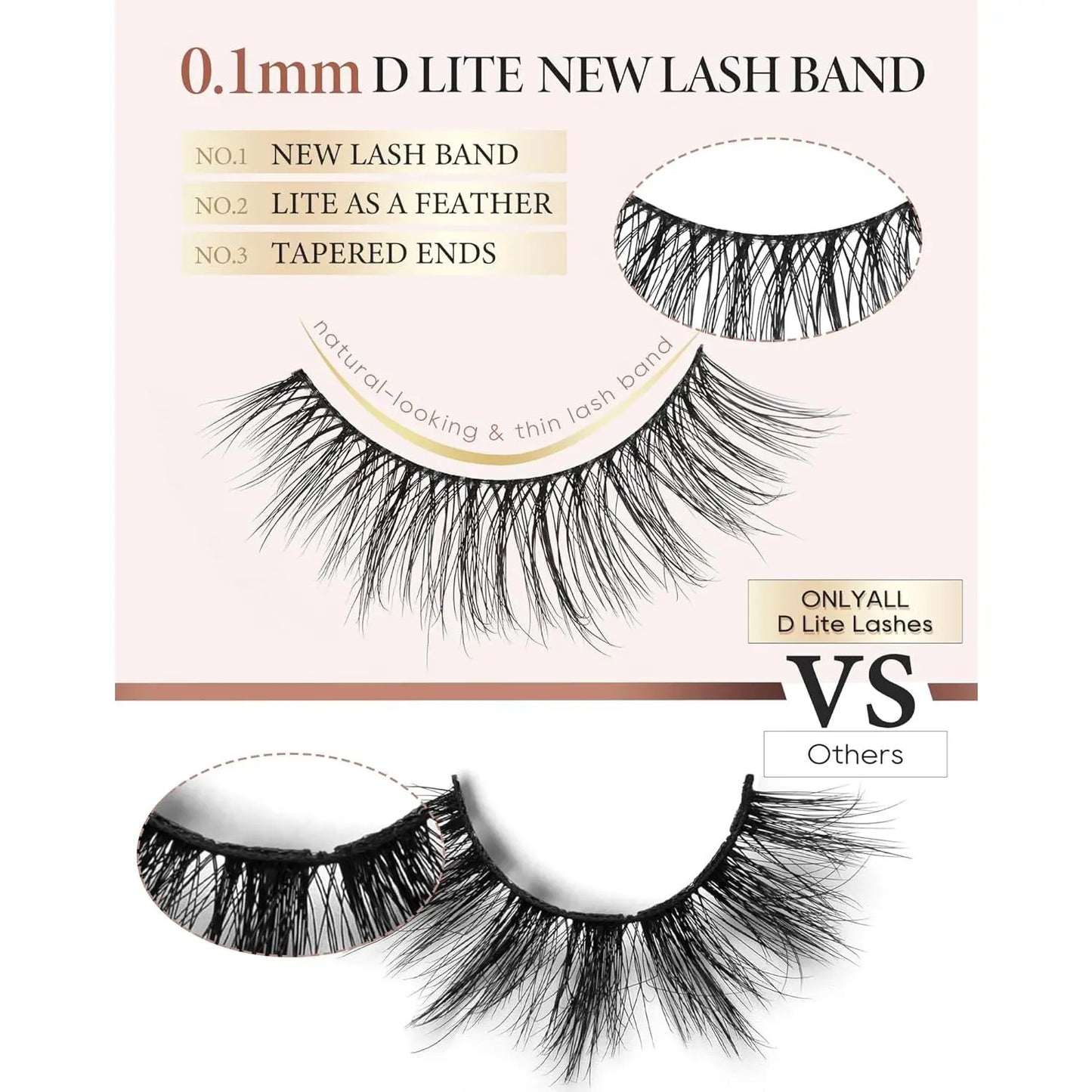 Natural Lashes Wispy Lashes Natural Look False Eyelashes Natural Flared Eyelashes False Eye Lashes Soft Fluffy Lashes 7 Pairs D-K06, Black