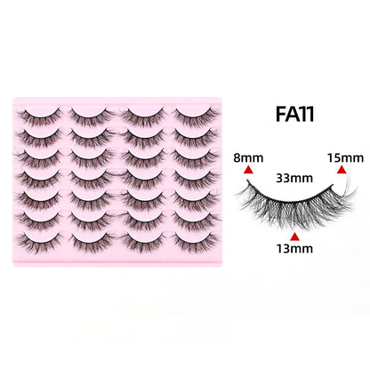 Natural Lashes Wispy Lashes Natural Look False Eyelashes Natural Flared Eyelashes False Eye Lashes Soft Fluffy Lashes 7 Pairs D-K06, Black