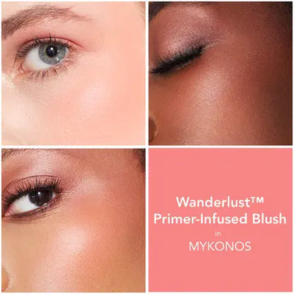 BUXOM Wanderlust Primer-Infused Blush - Blendable, Hyaluronic-Infused, Powder Blush, Luminous Finish, All Skin Types and Textures