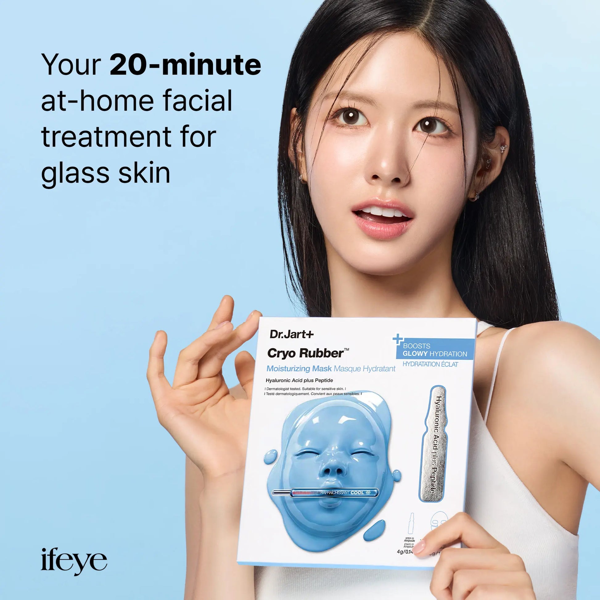 Dr.Jart+ Cryo Rubber Moisturizing Face Mask | Hyaluronic Acid Face Mask | Cooling Rubber Mask | Hydrating Face Mask | Korean Glass Skin Mask | Moisture Barrier Mask
