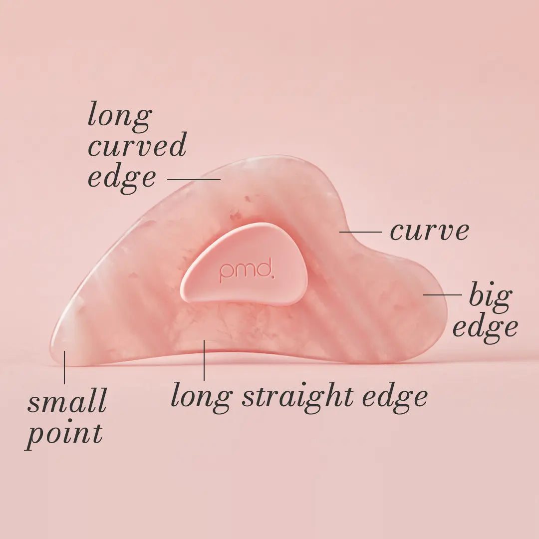 PMD Gua Sha RQ - PMD Beauty Rose Quartz Facial Tool for Shaping, Toning, and Lifting