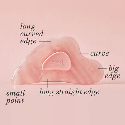 PMD Gua Sha RQ - PMD Beauty Rose Quartz Facial Tool for Shaping, Toning, and Lifting