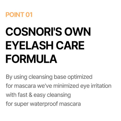 [COSNORI] Long Active Mascara Remover | Korean Vegan Eye Makeup Remover | Gentle Cleansing for Waterproof Mascara