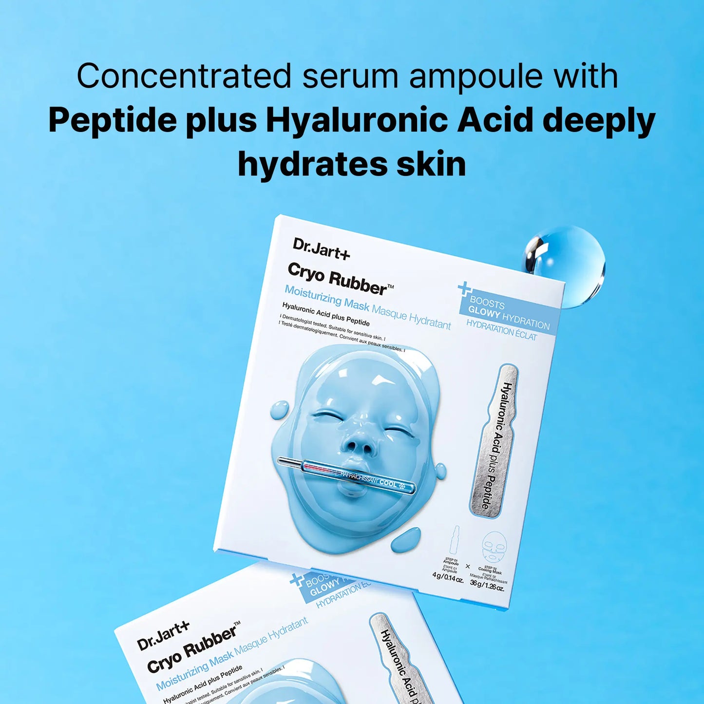 Dr.Jart+ Cryo Rubber Moisturizing Face Mask | Hyaluronic Acid Face Mask | Cooling Rubber Mask | Hydrating Face Mask | Korean Glass Skin Mask | Moisture Barrier Mask