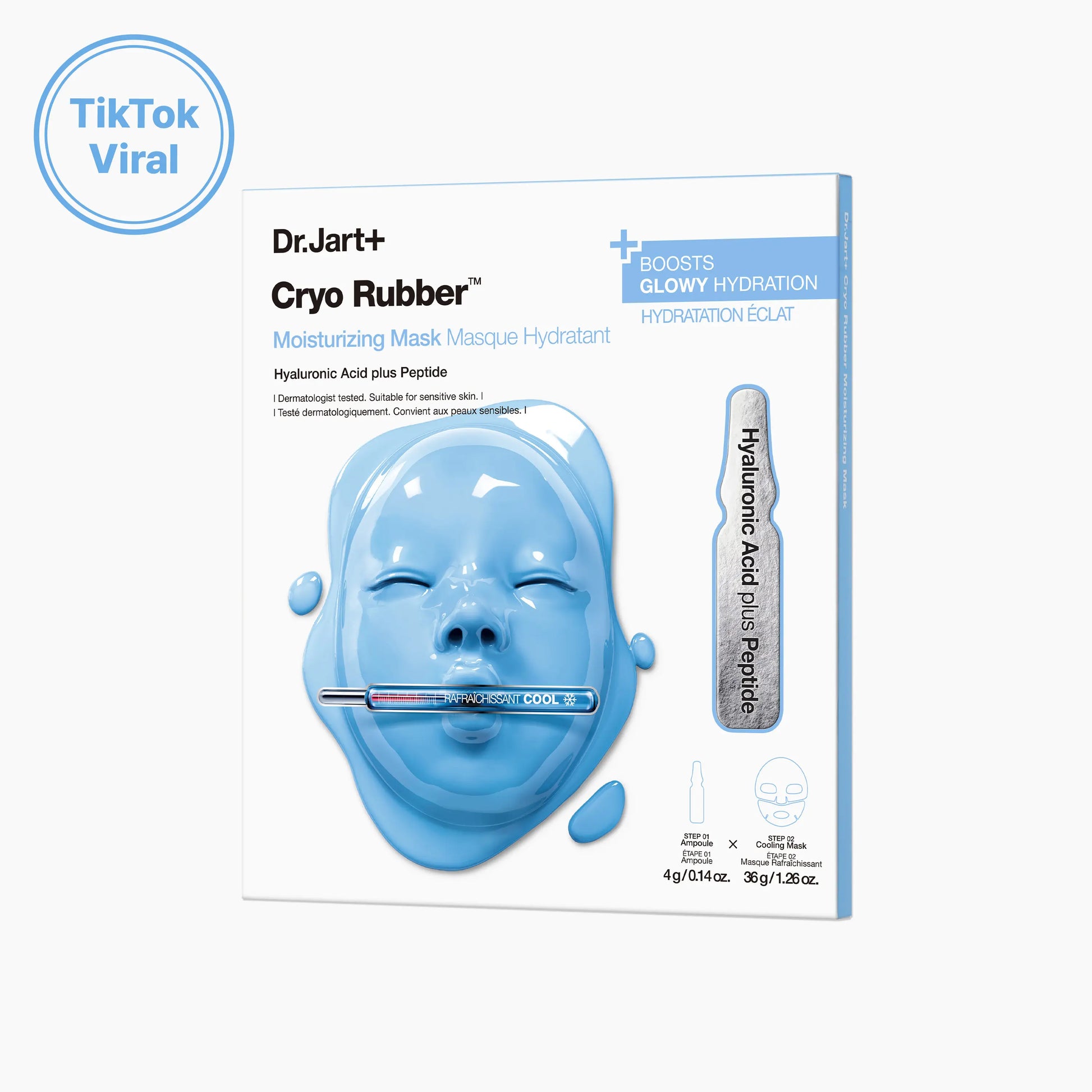 Dr.Jart+ Cryo Rubber Moisturizing Face Mask | Hyaluronic Acid Face Mask | Cooling Rubber Mask | Hydrating Face Mask | Korean Glass Skin Mask | Moisture Barrier Mask
