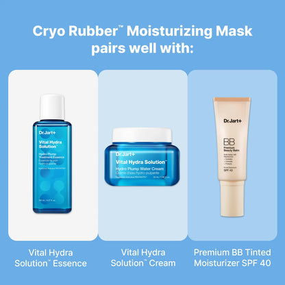 Dr.Jart+ Cryo Rubber Moisturizing Face Mask | Hyaluronic Acid Face Mask | Cooling Rubber Mask | Hydrating Face Mask | Korean Glass Skin Mask | Moisture Barrier Mask