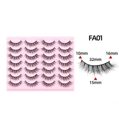 Natural Lashes Wispy Lashes Natural Look False Eyelashes Natural Flared Eyelashes False Eye Lashes Soft Fluffy Lashes 7 Pairs D-K06, Black