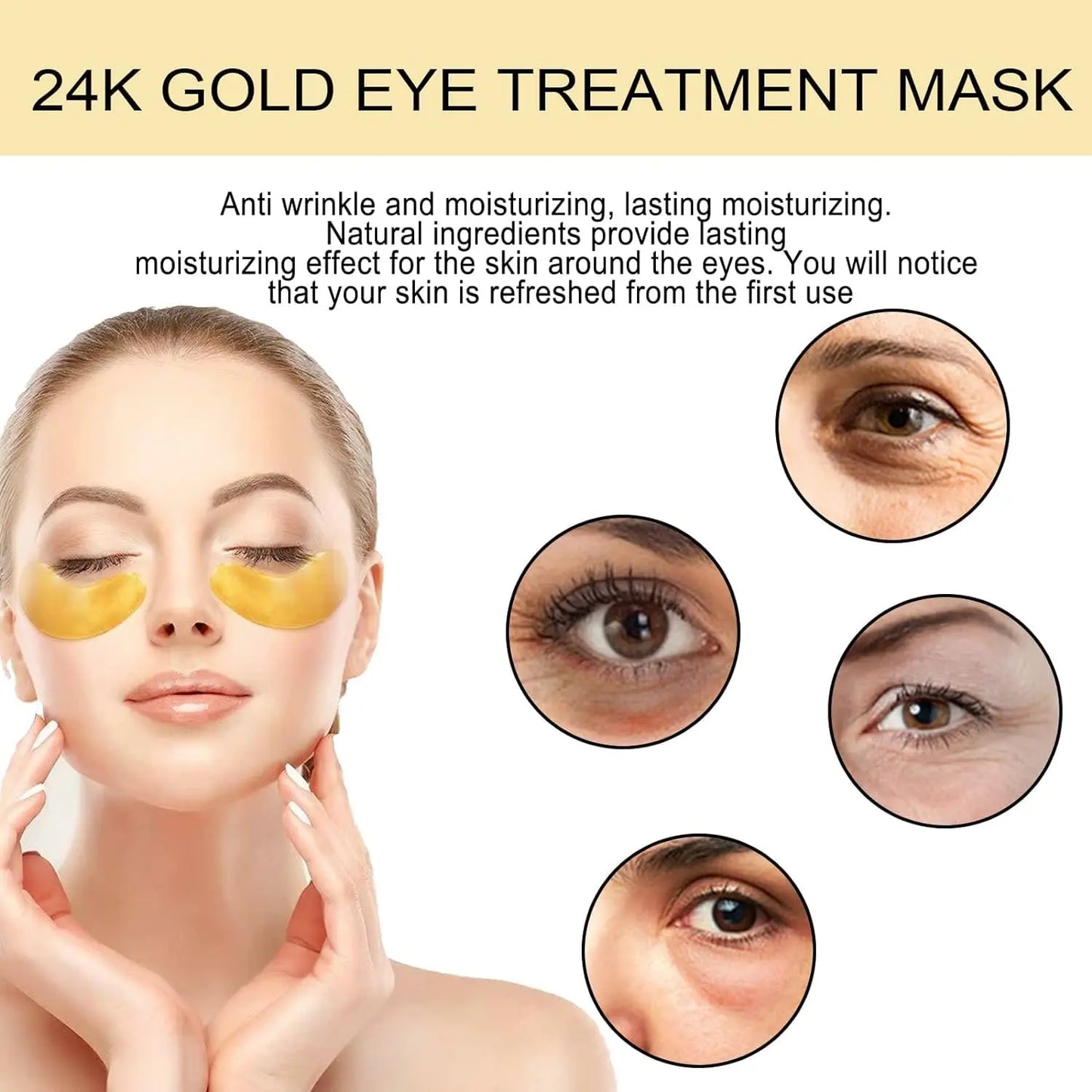 【Mother'S Day Gifts】Green Cosmos 24K under Eye Patches - 30 Pairs - under Eye Mask for Eye Care,Hydrating Moisturizing Eye Mask Patch under Eye Patches for Dark Circles and Puffiness,Eye Patches for Dark Circles,Eye Masks for Puffiness,Under Eye Mask