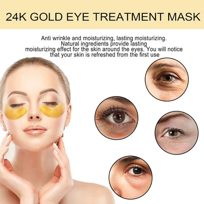 【Mother'S Day Gifts】Green Cosmos 24K under Eye Patches - 30 Pairs - under Eye Mask for Eye Care,Hydrating Moisturizing Eye Mask Patch under Eye Patches for Dark Circles and Puffiness,Eye Patches for Dark Circles,Eye Masks for Puffiness,Under Eye Mask