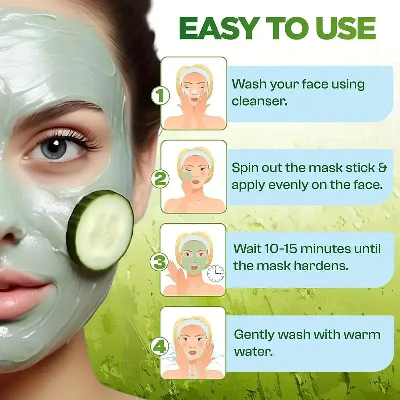 Green Tea Facial Mask Stick, Summer Moisturizing Face Mask Balm, Hydrating Face Mask Stick for Women & Men