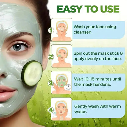 Green Tea Facial Mask Stick, Summer Moisturizing Face Mask Balm, Hydrating Face Mask Stick for Women & Men