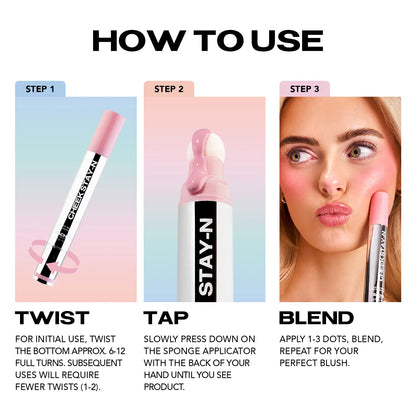 Sacheu Cheek STAY-N - All-Day Liquid Blush - Long-Lasting, Buildable, Ultra-Blendable Blush