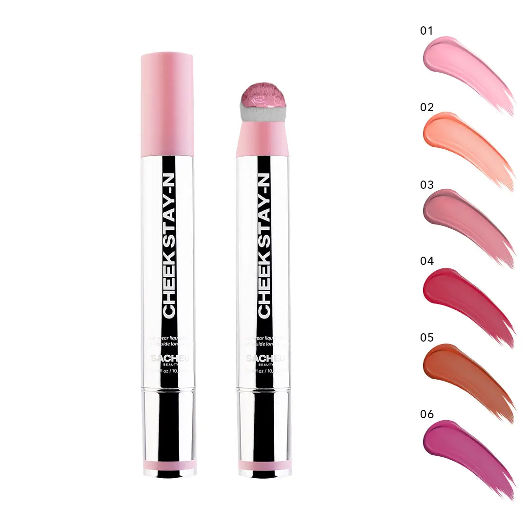 Sacheu Cheek STAY-N - All-Day Liquid Blush - Long-Lasting, Buildable, Ultra-Blendable Blush