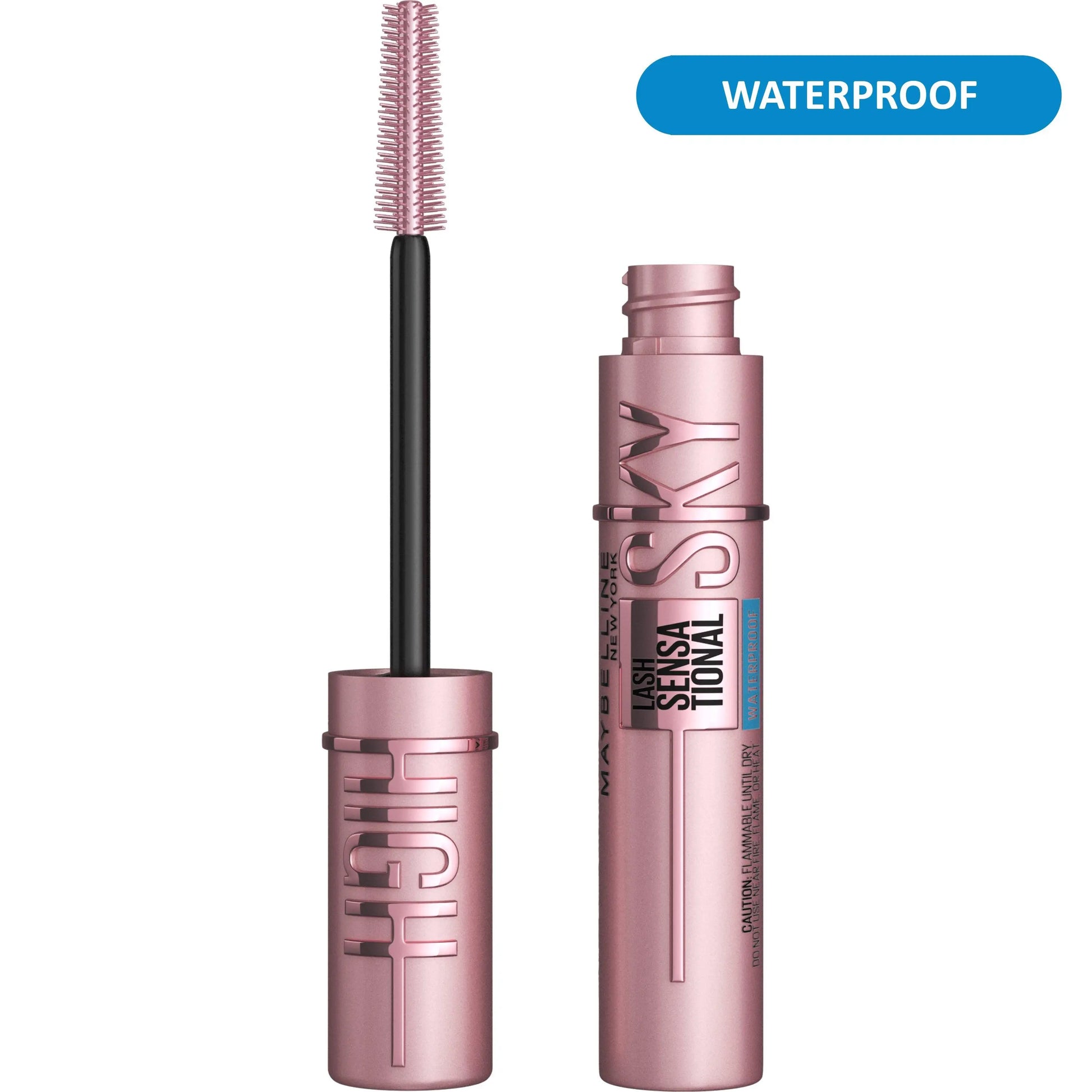 Lash Sensational Sky High Waterproof Mascara Makeup, Volumizing, Lengthening, Defining, Curling, Multiplying, Buildable Formula, Maybelline New York