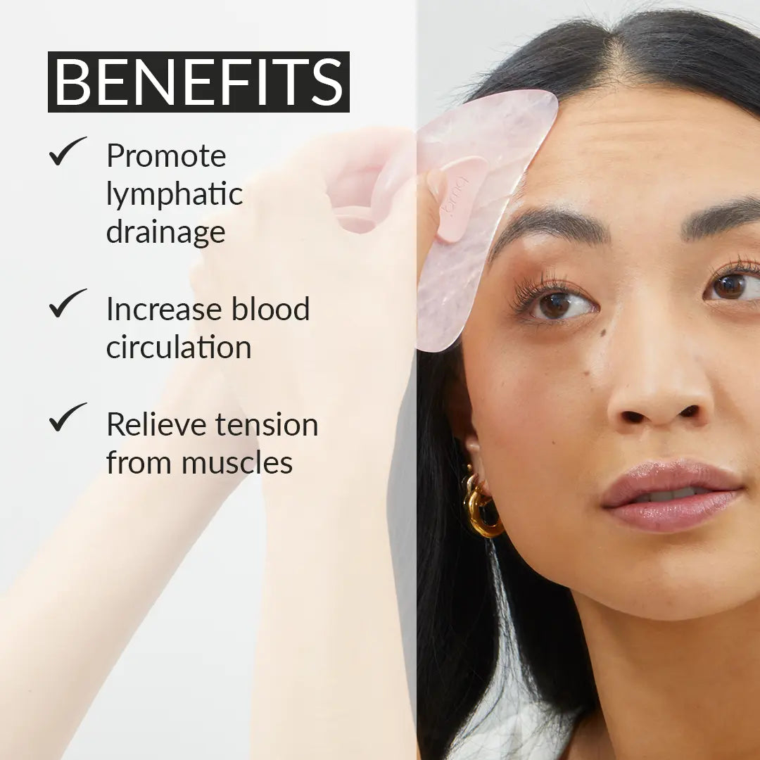 PMD Gua Sha RQ - PMD Beauty Rose Quartz Facial Tool for Shaping, Toning, and Lifting