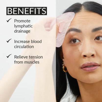 PMD Gua Sha RQ - PMD Beauty Rose Quartz Facial Tool for Shaping, Toning, and Lifting