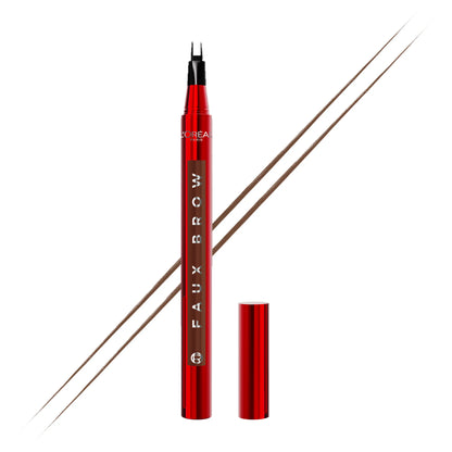 Faux Brow, Hair-Like, Filling Eyebrow Pen with Double-Brush Tip, Fast & Precise Eyebrow Makeup, L'Oreal Paris