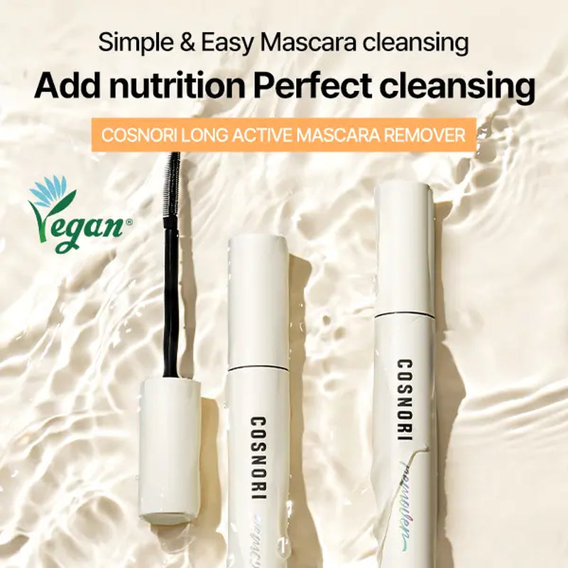 [COSNORI] Long Active Mascara Remover | Korean Vegan Eye Makeup Remover | Gentle Cleansing for Waterproof Mascara