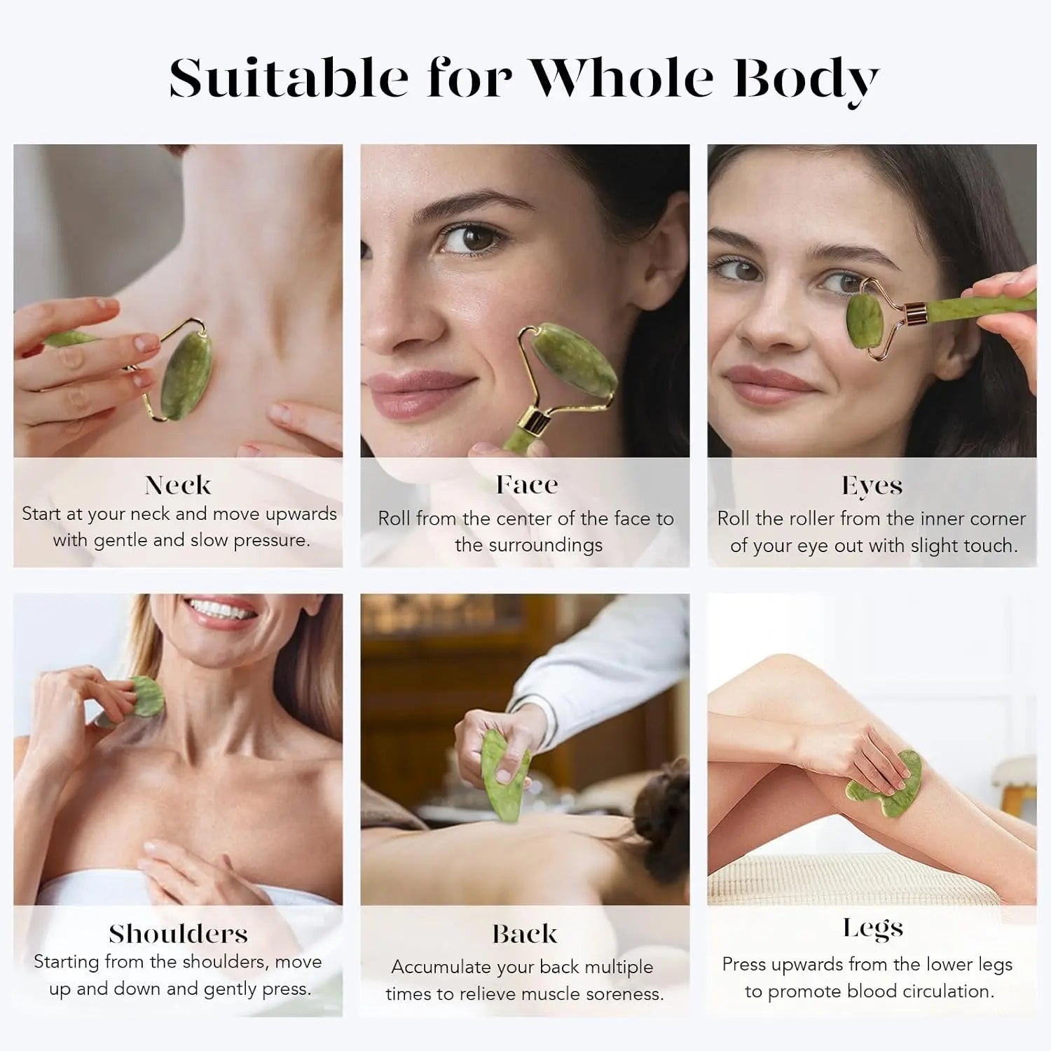 Gua Sha & Jade Roller Facial Tools Face Roller and Gua Sha Set for Puffiness and Redness Reducing Skin Care Routine, Self Care Gift for Men Women Comfort