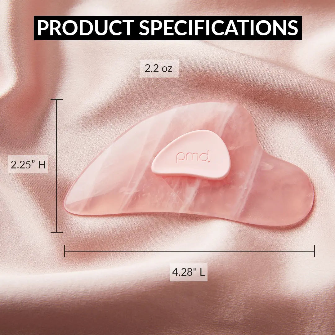 PMD Gua Sha RQ - PMD Beauty Rose Quartz Facial Tool for Shaping, Toning, and Lifting