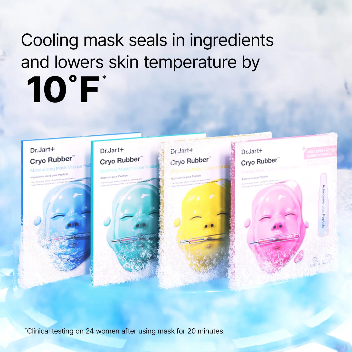 Dr.Jart+ Cryo Rubber Moisturizing Face Mask | Hyaluronic Acid Face Mask | Cooling Rubber Mask | Hydrating Face Mask | Korean Glass Skin Mask | Moisture Barrier Mask